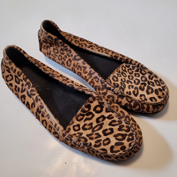 Calf hair flats moccasins cheetah print - Picture 1 of 4